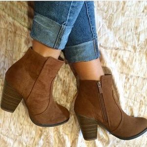 Brown Suede Booties